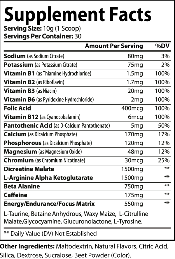 Vital Force Pre-Workout (Honeydew Watermelon)